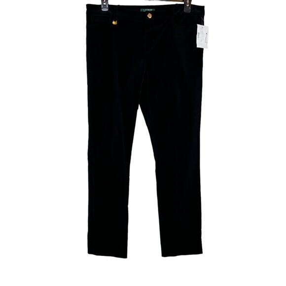 RALPH LAUREN Velvet Pants in Black Women's Size 14 - Picture 1 of 14